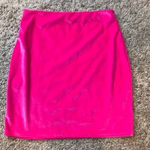 Neon pink skirt